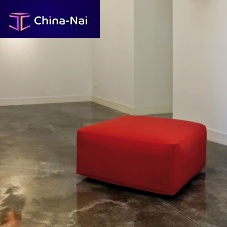 Contemporary ottoman Tutfabricsquarewith removable cover