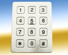 12-key keypad KP6panel-mountstainless steelmetallic