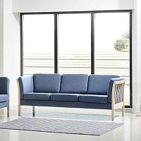 Traditional sofa SANNEfabricleathergray