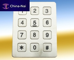 12-key keypad KP6panel-mountstainless steelmetallic