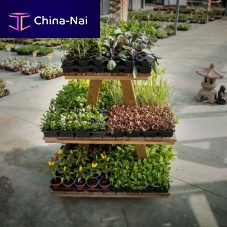 Plant display rack 600001woodenfour-faced3-shelf