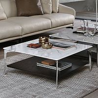 Contemporary coffee table Saxoaklacquered MDFmarble