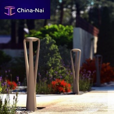 Urban bollard light METIS contemporarywith tempered glass diffusercast aluminum
