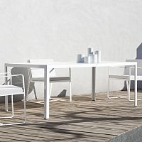 Contemporary table DATSglassporcelainlacquered aluminum base