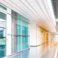 Wood veneer suspended ceiling KEAtileacousticperforated