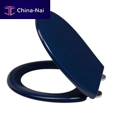 Antibacterial toilet seat MAJESTICmade of thermo-hardening plasticbluefor sanitary facilities