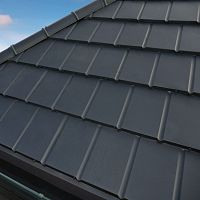 Metal roof tile NOVATIK SLATEinterlockingflatgray