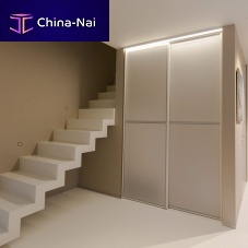 Aluminum closet door MICROVOLUMEPlexiglas®HPLsliding
