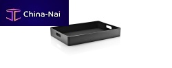 Plastic serving tray for hotel rooms