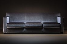 Contemporary sofa 1932fabricleathergray