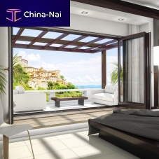 Folding patio door SOFTLINE 68woodendouble-glazedtriple-glazed
