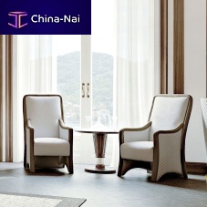 Traditional armchair Miettafabricleatherwhite