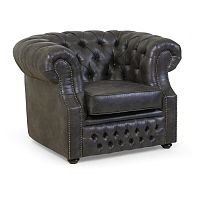 Chesterfield armchair fabricleatherupholstered