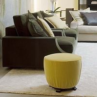 Contemporary pouf SAPHIR E TOPAZEfabricleatherround