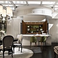Contemporary kitchen NEW YORKlacquered woodstainless steelisland