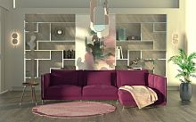 Corner sofa Alexandritecontemporaryvelvetcotton