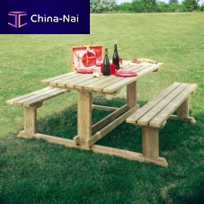 Traditional picnic table CAMPINGwoodenrectangularfor public space