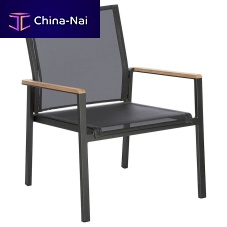Contemporary club chair AuraTextilene®teakaluminum