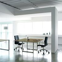 Contemporary boardroom table APLOMBmetalteaklaminate