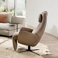 Contemporary relaxing armchair COSY GHOSTleatherfabricsteel