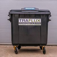 Urban waste container with lid4-wheel