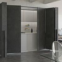 Metal sliding system EXEDRA2for furnitureintegrated soft-close mechanismpocket