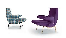 Contemporary armchair DELFINOfabricwith footrest