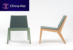 Contemporary fireside chair WOOD ME LOUNGER leatherfabricplywood