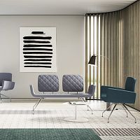 Contemporary upholstered bench MONETleathersteelwith backrest