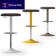 Contemporary bar stool UPPERsynthetic leathertextilepainted steel base