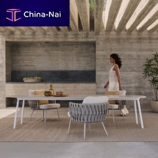 Contemporary dining table TOSCAceramicpowder-coated steel baseoval