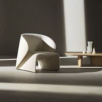 Contemporary armchair Narinarifeltpolyurethanebrown