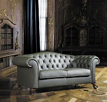 Chesterfield sofa leatheranthracite2-person