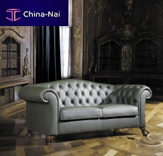 Chesterfield sofa leatheranthracite2-person