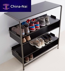 Contemporary shoe rack POOL 82sheet steelchrome