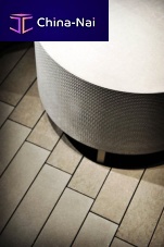 Contemporary pouf GLYPHOfabric