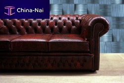 Contemporary sofa FIRENZEleatherredwooden