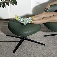 Contemporary footrest Dua Relaxfabricleathermetal