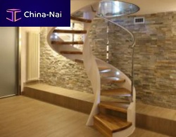 Helical staircase U-CSAwooden stepconcretecontemporary