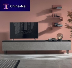 Contemporary TV cabinet Atlante UNIT_AT104lowboardoakmetal