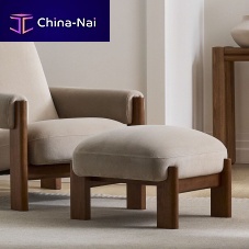 Contemporary ottoman Nilsfabricsolid woodrectangular