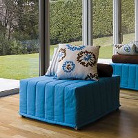 Contemporary pouf Chickfabricsquarewith removable cushion