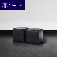 Contemporary pouf CUBEfabricleatherblack