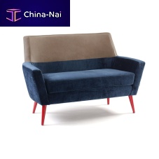 Contemporary sofa DOBLEfabricleatherblue