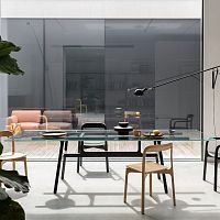 Contemporary table BottegawoodenglassLaminam