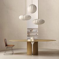Contemporary table NVLlacquered woodmarblelacquered wood base