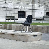 Contemporary dining chair TUDORindoorleathersteel base