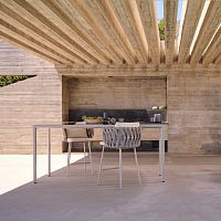 Contemporary high bar table ILLUMteakceramicaluminum base