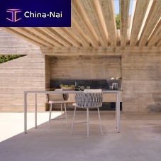 Contemporary high bar table ILLUMteakceramicaluminum base