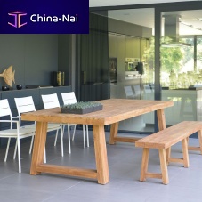 Contemporary dining table THOMASteakroundrectangular